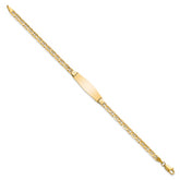 14k Polished Solid Chain/Solid Plate Anchor Link Soft Diamond Shape 24.5x7.5mm Plate 8 inch ID Bracelet